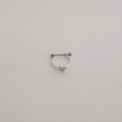 Piercing conch detalhe coração cravejado 14mm haste