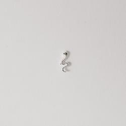 Piercing haste cobra desenhada com zircônia verde 12mm orelha esquerda