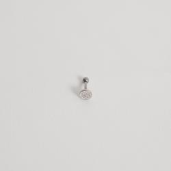 Piercing haste botão cravejado 5mm