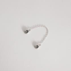 Berloque trava silicone ródio