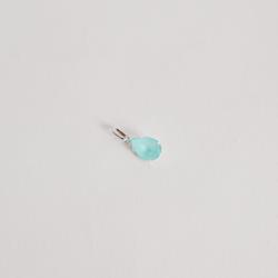 Pingente zircônia gota acqua leitoso 12mm