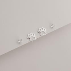 Dupla zircônia coração 5mm e pata 10mm