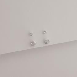 Dupla zircônias redonda cristal 3 e 5mm embutida