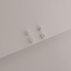 Dupla zircônias redonda cristal 4 e 5mm embutida