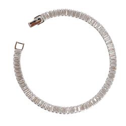 Pulseira Riviera zircônias retangulares 4x2mm 18cm