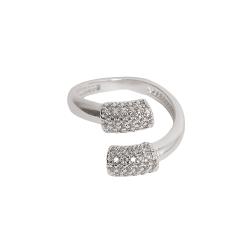 Anel pontas cravejadas regulável P