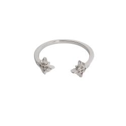 Anel estrela 8 pontas cravejada regulável P