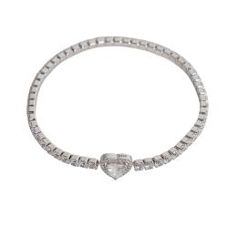 Pulseira Riviera 3.2 entremeio zircônia coração ródio