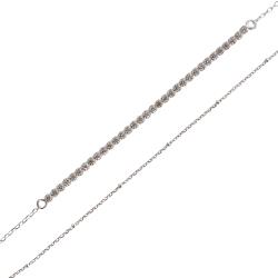 Pulseira dupla riviera 2.2 e cadeado com disco 17+3cm