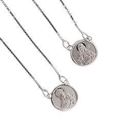 Escapulário medalhas redonda tradicional verso Salmos v15 60cm