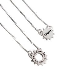 Escapulário placas pai, filho, Espírito Santo Amém v15 60cm