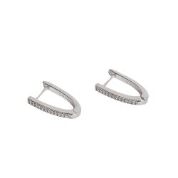 Argola click oval duplo cravejado 16mm 