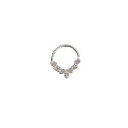 Piercing argola 10mm 7 zircônias orelha esquerda