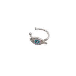 Piercing fake olho cravejado