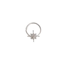 Piercing argola com detalhe estrela 8 pontas cravejada 11mm