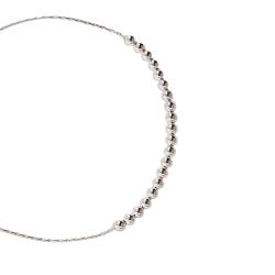 Pulseira entremeio bolas 3mm regulável fecho bola