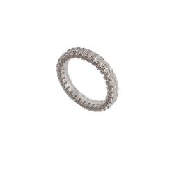 Anel aliança toda cravejada trabalhada