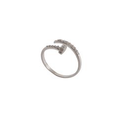 Anel prego cravejado regulável P