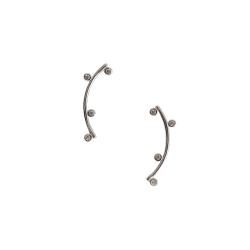 Brinco curva com zircônias 21mm