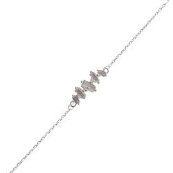 Pulseira entremeio zircônias retangulares 15mm 16+4cm