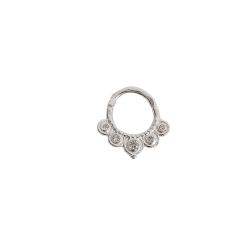 Piercing argola rendada zircônias 7mm trava orelha direita