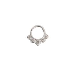 Piercing argola rendada zircônias 7mm trava orelha esquerda