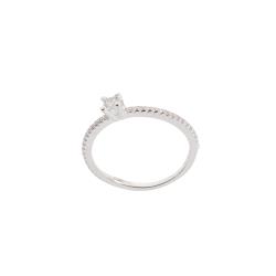 Anel meia aliança com solitário moissanite 3mm 