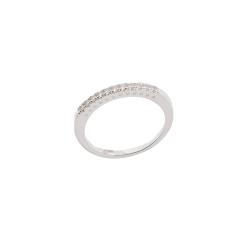 Anel meia aliança moissanite 1.5mm 