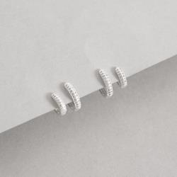 Dupla argolas click 10 e 13mm cravejado duplo