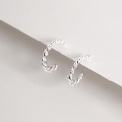 Brinco argola trançada 16mm tarraxa