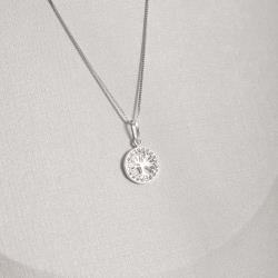 Colar pingente medalha vazada árvore da vida cravejada 12mm 45cm