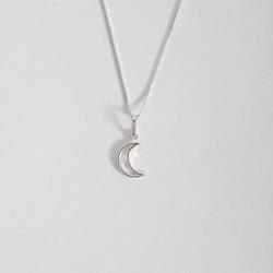 Colar pingente lua vazada 11mm 40cm