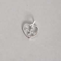 Pingente coração símbolo autismo 13mm
