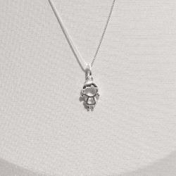 Colar pingente menina 11mm 45cm