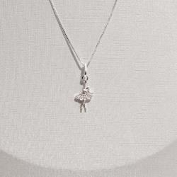 Colar pingente bailarina 14mm 45cm