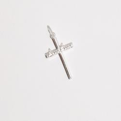 Pingente cruz escrito Amém 26mm
