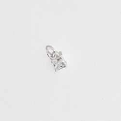 Pingente zircônia quadrada caixa alta 4mm