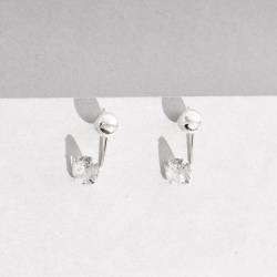 Brinco bola 4mm e zircônia 6mm