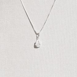 Colar pingente zircônia gota 8mm 40cm