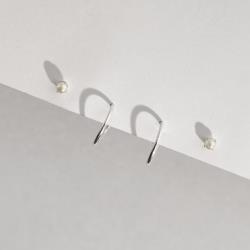 Dupla pérola 3mm e argola 12mm