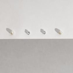 Dupla zircônia e pérola 3mm