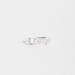 Anel escrito love cravejado