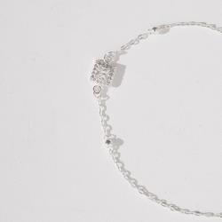 Pulseira entremeio quadrado cravejado 8mm com bolas