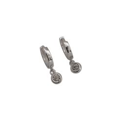 Argola click 10mm pingente zircônia 4mm cristal