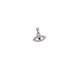 Pingente olho cravejado detalhe zircônia ônix 11mm