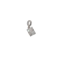 Berloque pingente zircônia retangular cristal 8mm