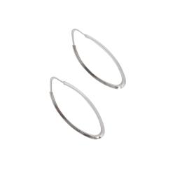 Argola oval 50x21mm fio triângulo