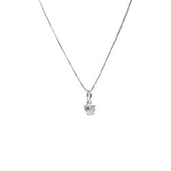 Colar pingente zircônia coração 5mm caixa alta 40cm