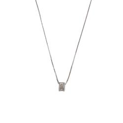 Colar zircônia retangular cristal 5mm 40cm