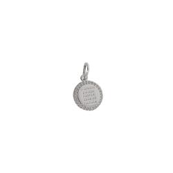 Pingente medalha Salmo 23:1 cravejado 12mm
